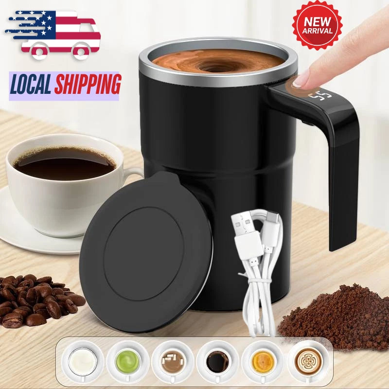 Automatic Magnetic Electric Self Stirring Mug Cup Mixing Coffee Milk Tea Beer